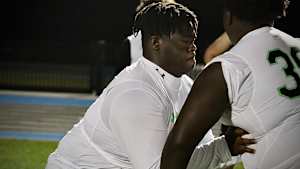 OL Knijeah Harris at IMG Academy's Feb. 2022 Pro Day.